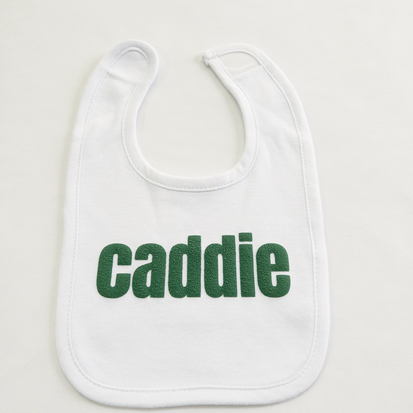 Simple Caddie Baby Bib In Green Puff Texture - One Size