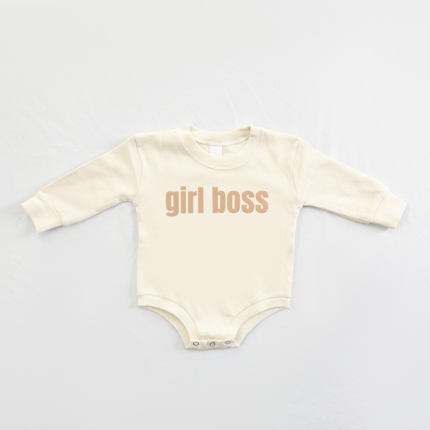 Girl Boss Beige Mock Velvet Letter Toddler Tank Top