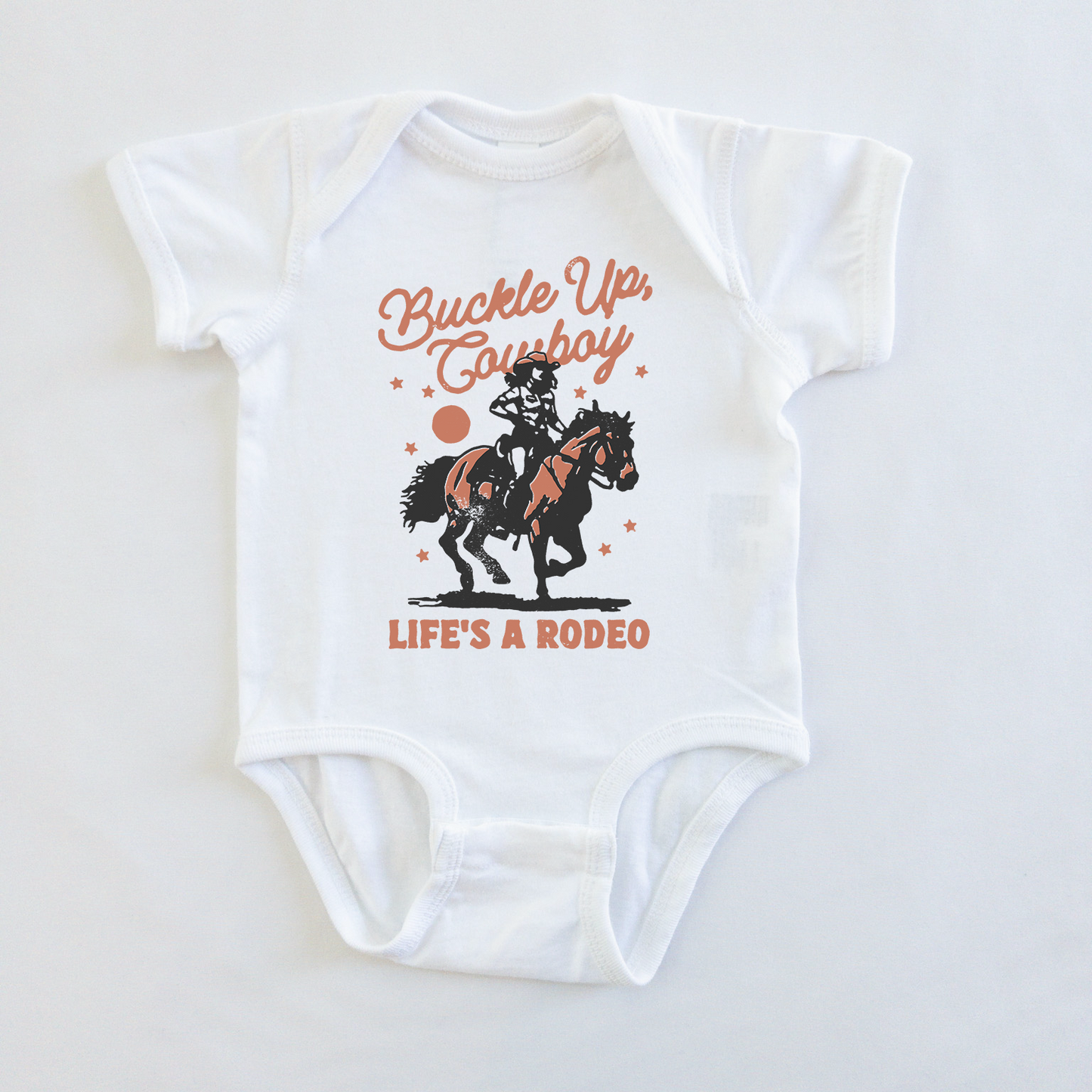 Buckle Up Cowboy Wild West Theme Toddler T-Shirt or Baby Bodysuit