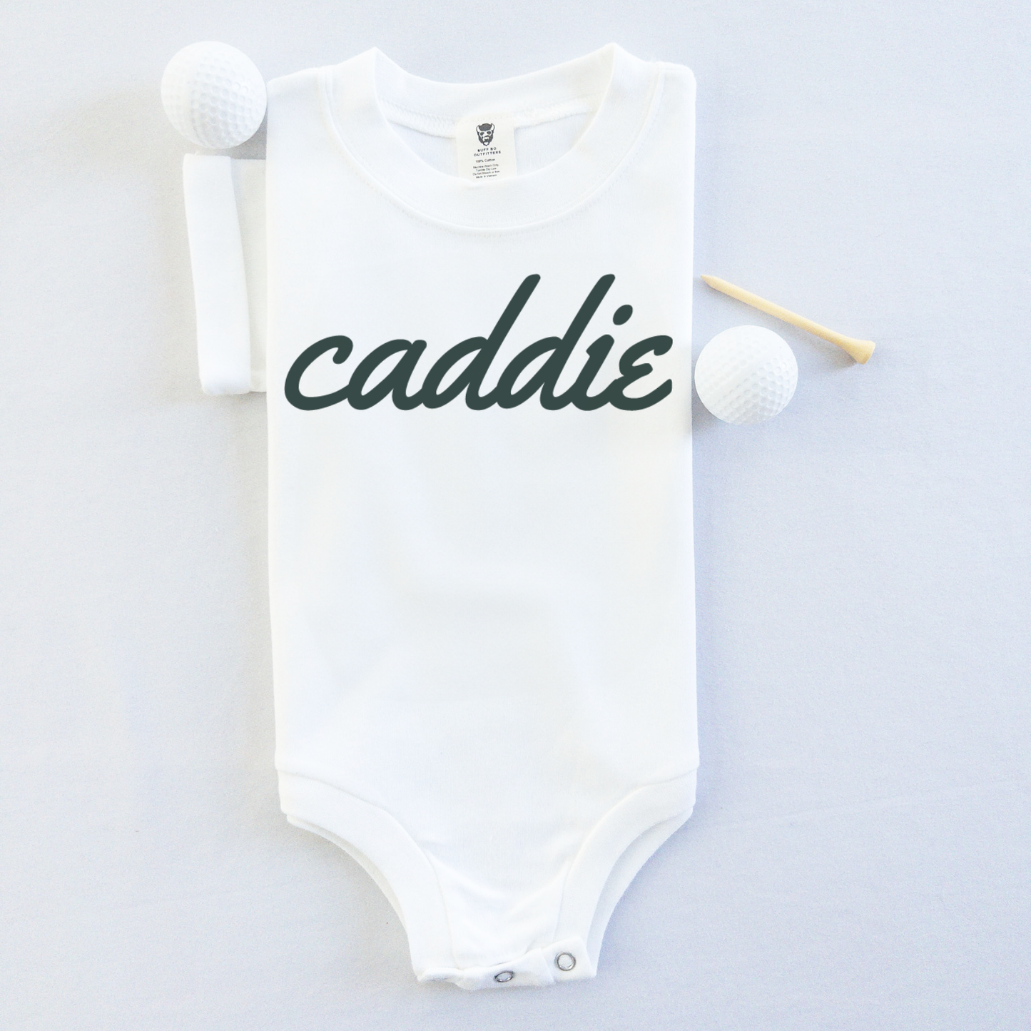 Caddie Script Font Golf Theme Baby Infant Bodysuit Onesie®