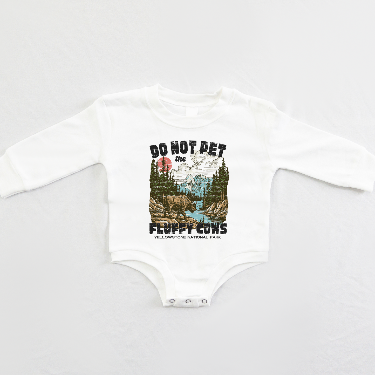 Don't Pet The Fluffy Cows Outdoor Mountain Yellowstone Toddler Kids T-Shirt or Baby Bodysuit