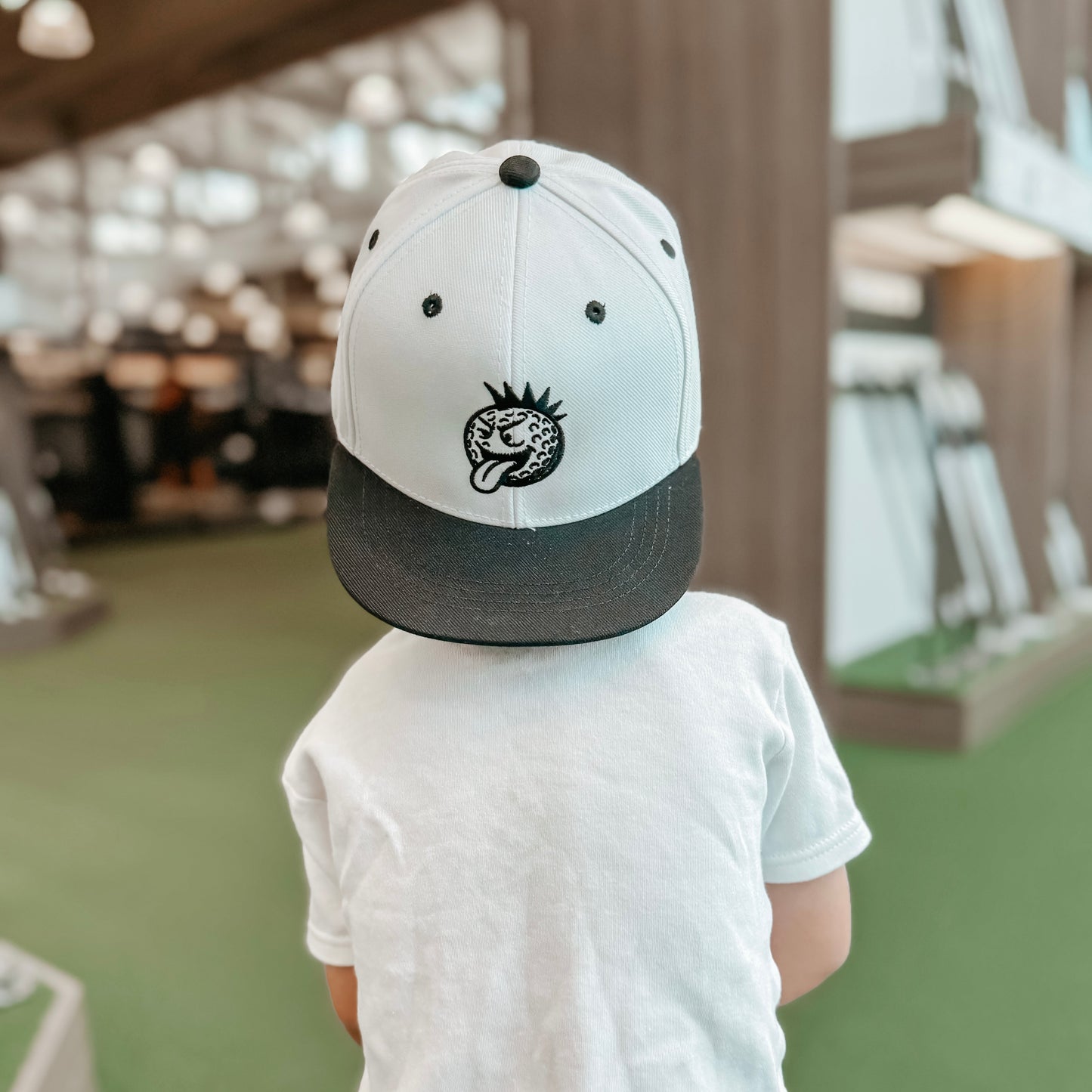 Punk Rock Golf Ball Youth Snapback Flat Bill Trucker Hat