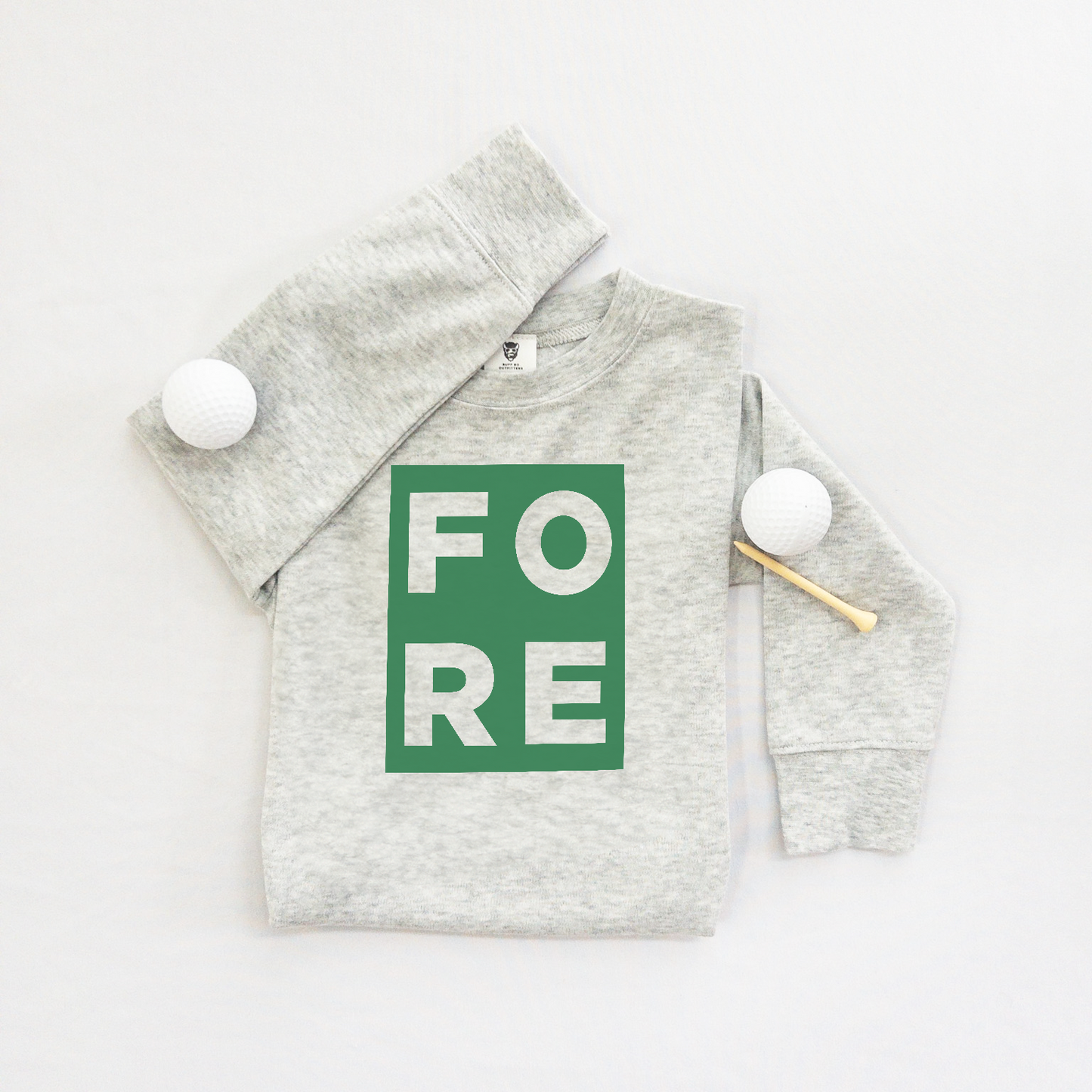 Fore Block Golf Theme Shirt Kids Toddler Lightweight Sweatshirt