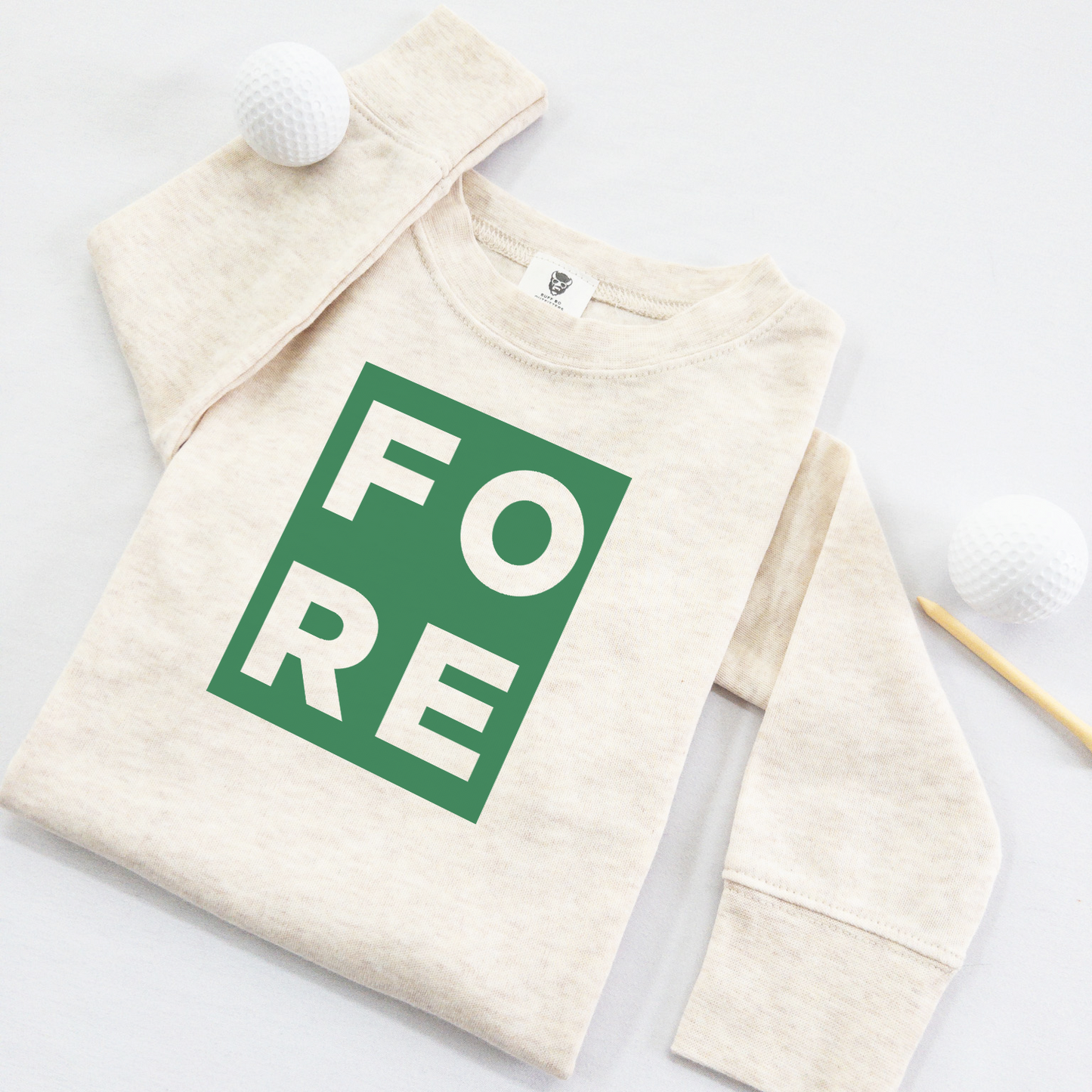 Fore Block Golf Theme Shirt Kids Toddler Lightweight Sweatshirt