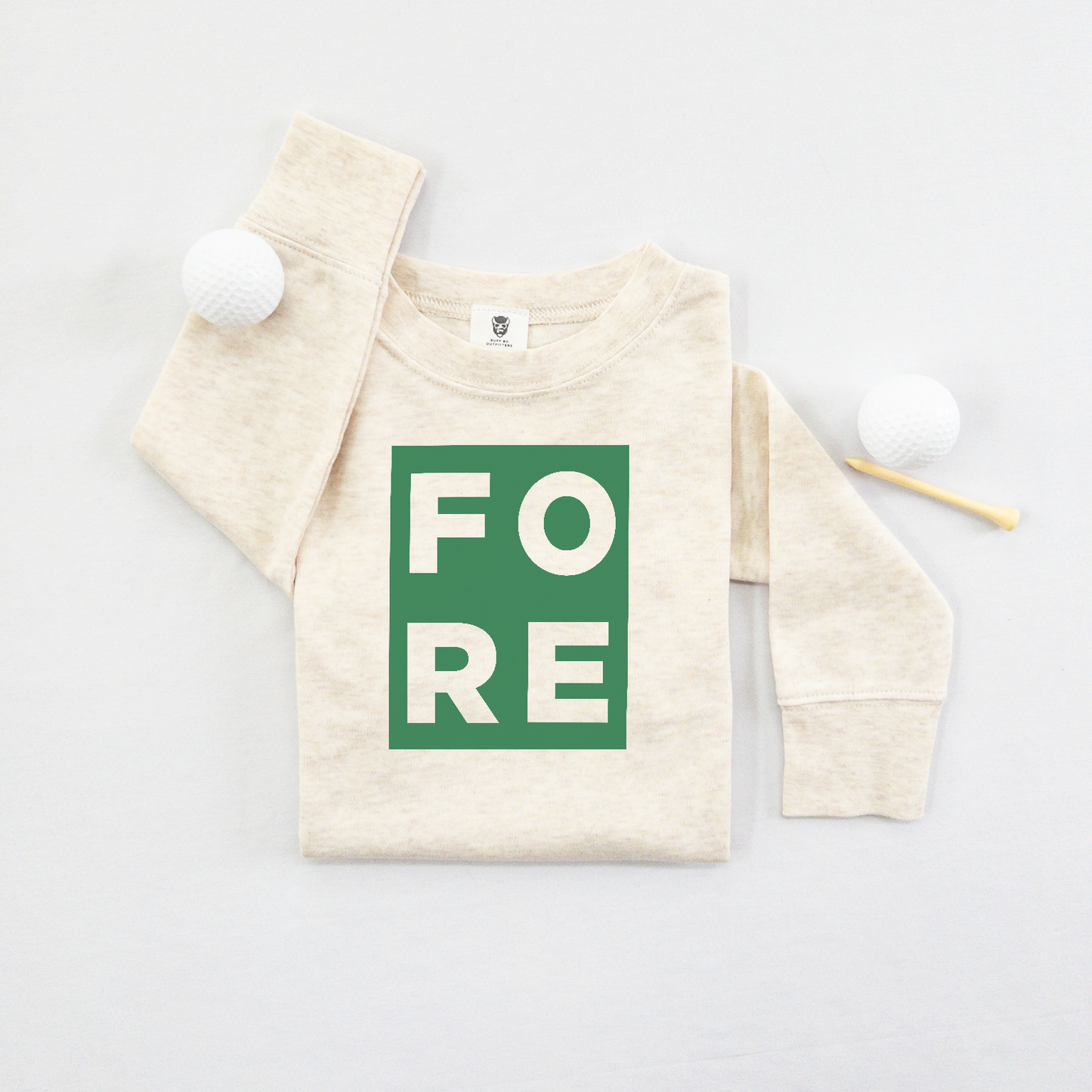 Fore Block Golf Theme Shirt Kids Toddler Lightweight Sweatshirt