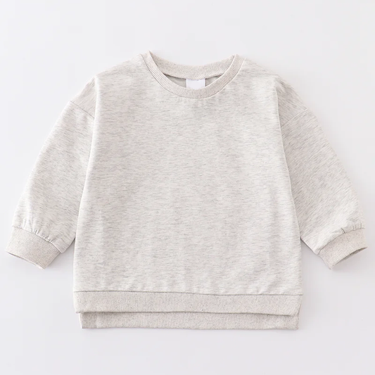 3/4 Sleeve Lightweight Sweatshirt in Grey