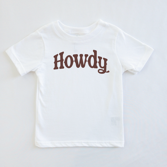 Simple Howdy Wild West Theme Ultra Soft Toddler Kids T-Shirt or Baby Bodysuit