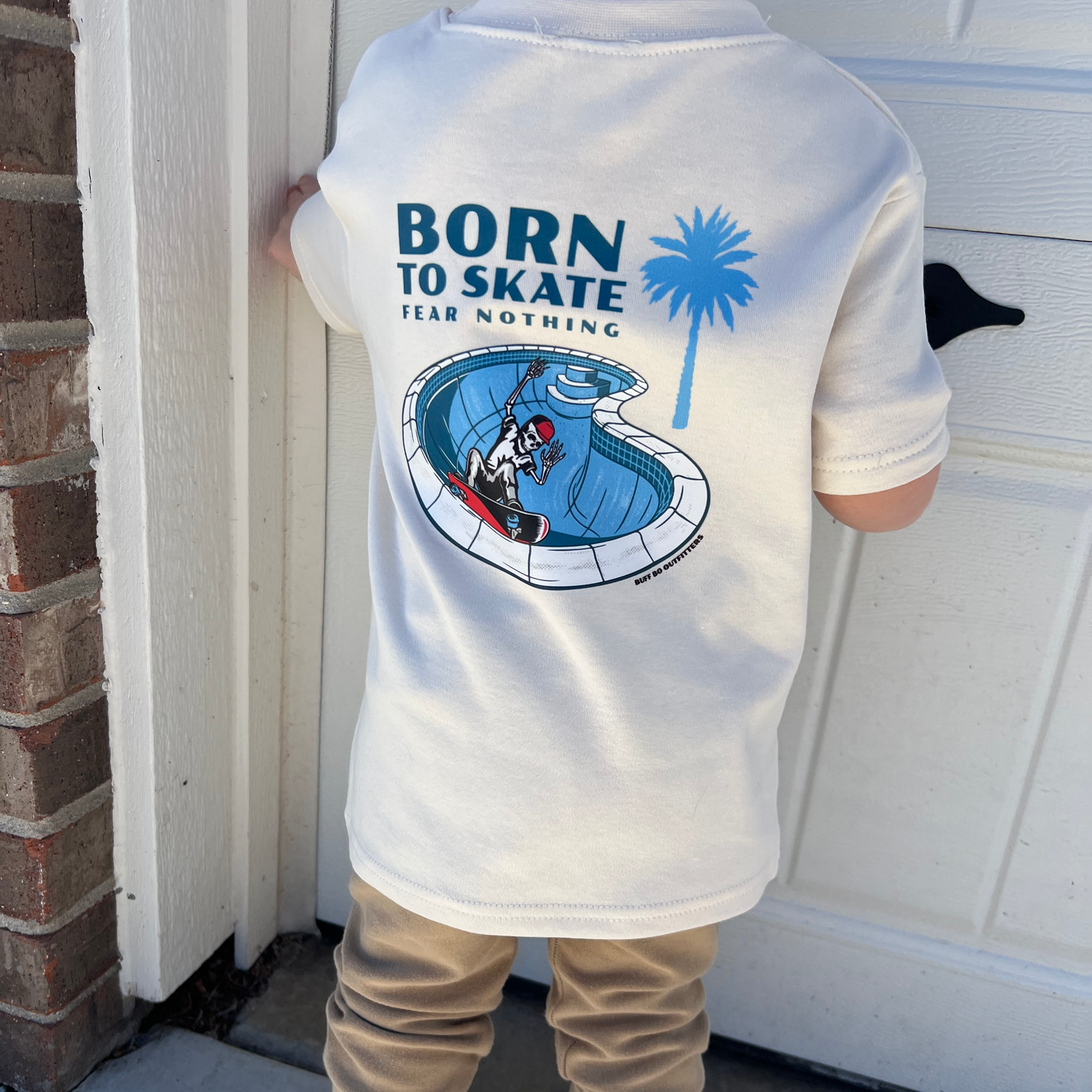 Born to Skate Skeleton Skateboarding T-Shirt