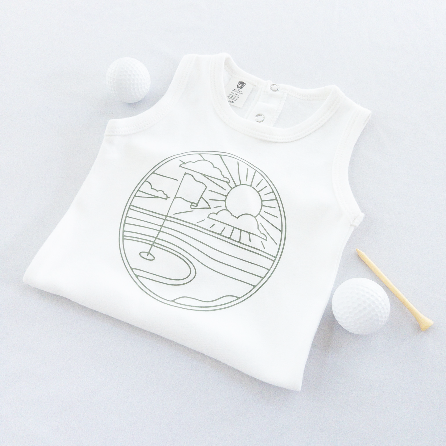 Simple Putt Green Golf Theme Infant Romper