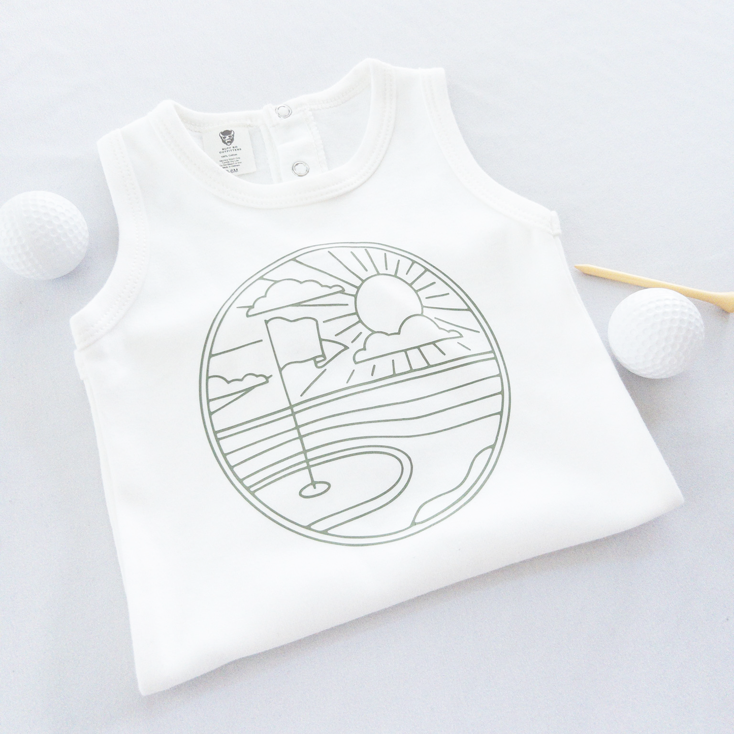 Simple Putt Green Golf Theme Infant Romper