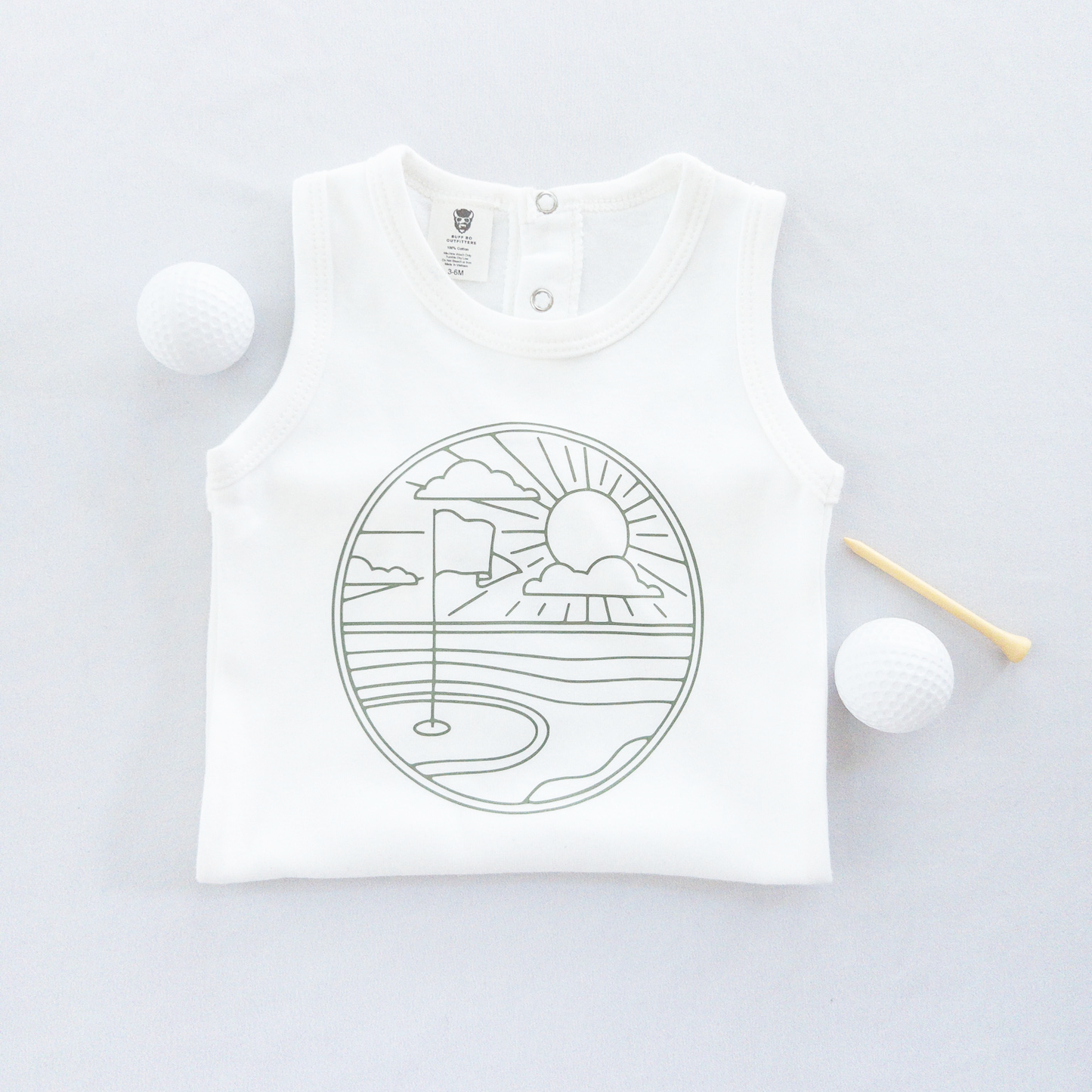 Simple Putt Green Golf Theme Infant Romper