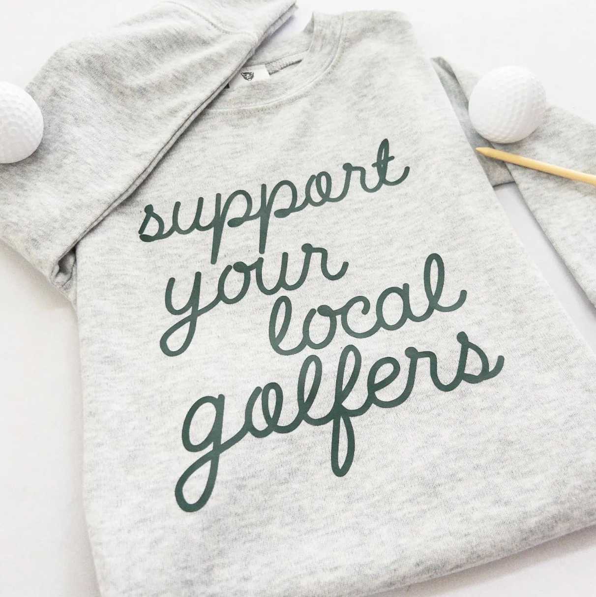 Support Your Local Golfers Font Golf Lightweight Sweatshirt Ultra Soft Kids Toddler Long Sleeve Shirt