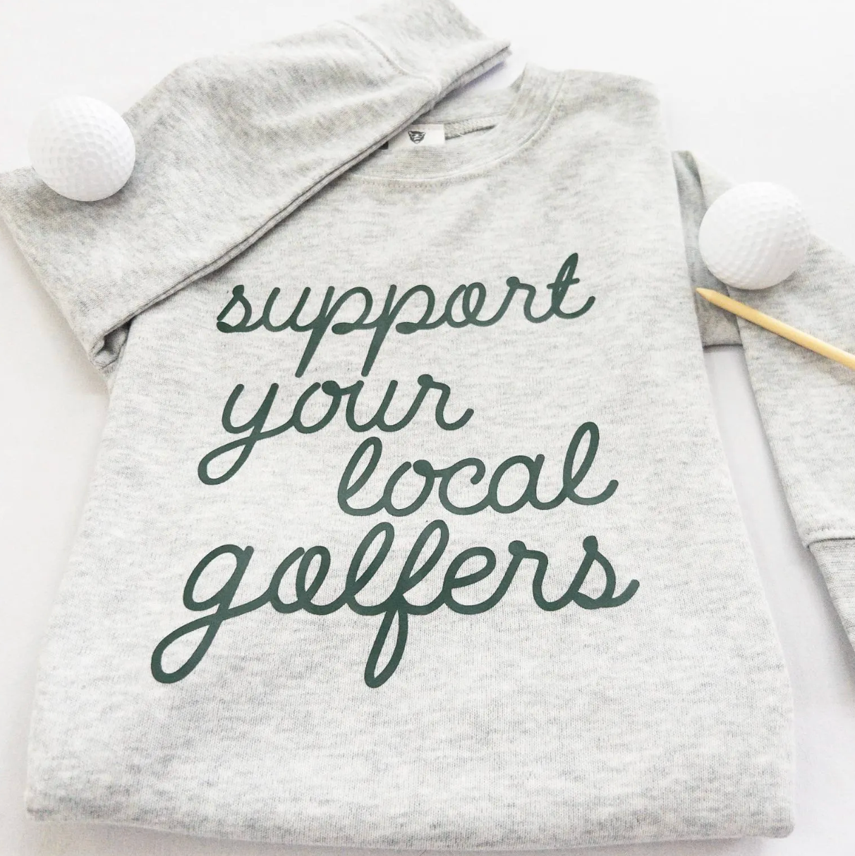 Support Your Local Golfers Font Golf Lightweight Sweatshirt Ultra Soft Kids Toddler Long Sleeve Shirt