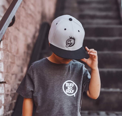 Rockee Punk Rock Golf Ball Youth Snapback Flat Bill Trucker Hat