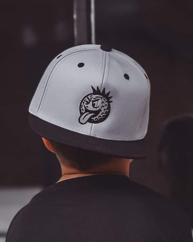 Rockee Punk Rock Golf Ball Youth Snapback Flat Bill Trucker Hat