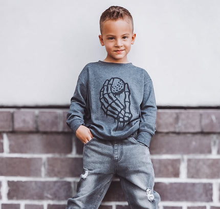 Get a Grip Skeleton Ultra Soft Lightweight Long Sleeve Youth Shirt