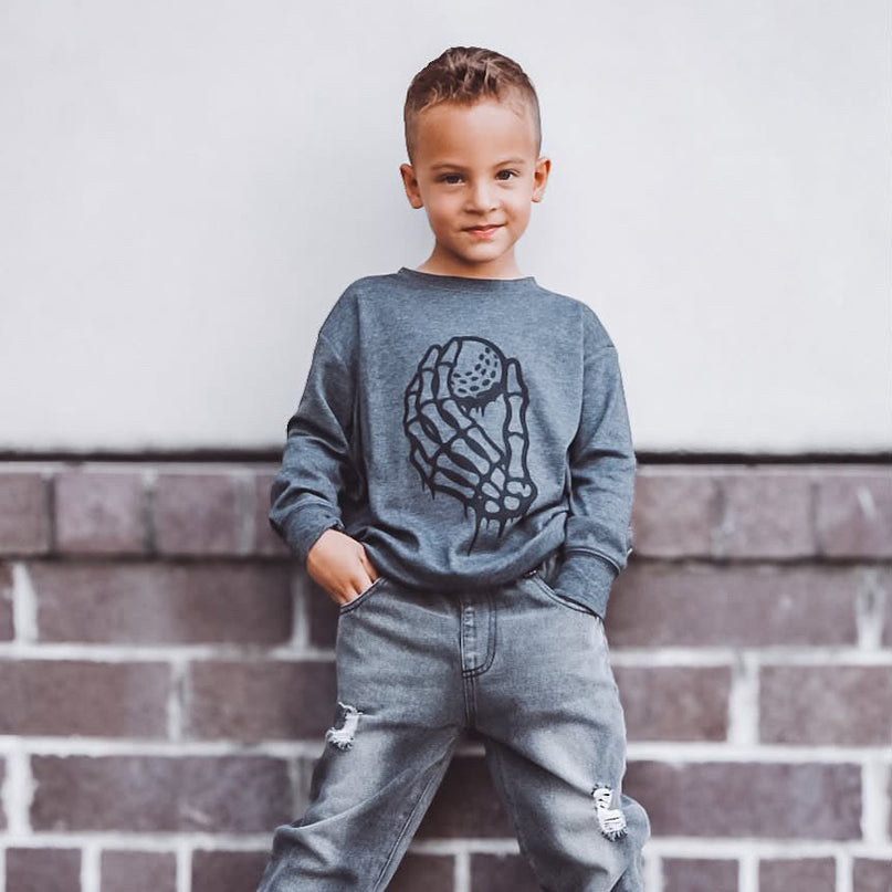 Get a Grip Skeleton Ultra Soft Lightweight Long Sleeve Youth Shirt
