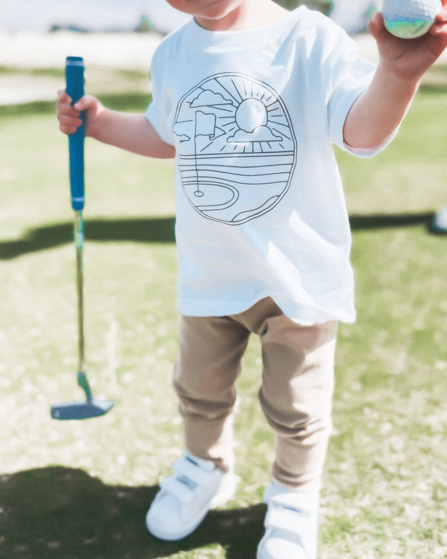 Simple Putt Green Golf Shirt Kids Toddler Youth T-Shirt