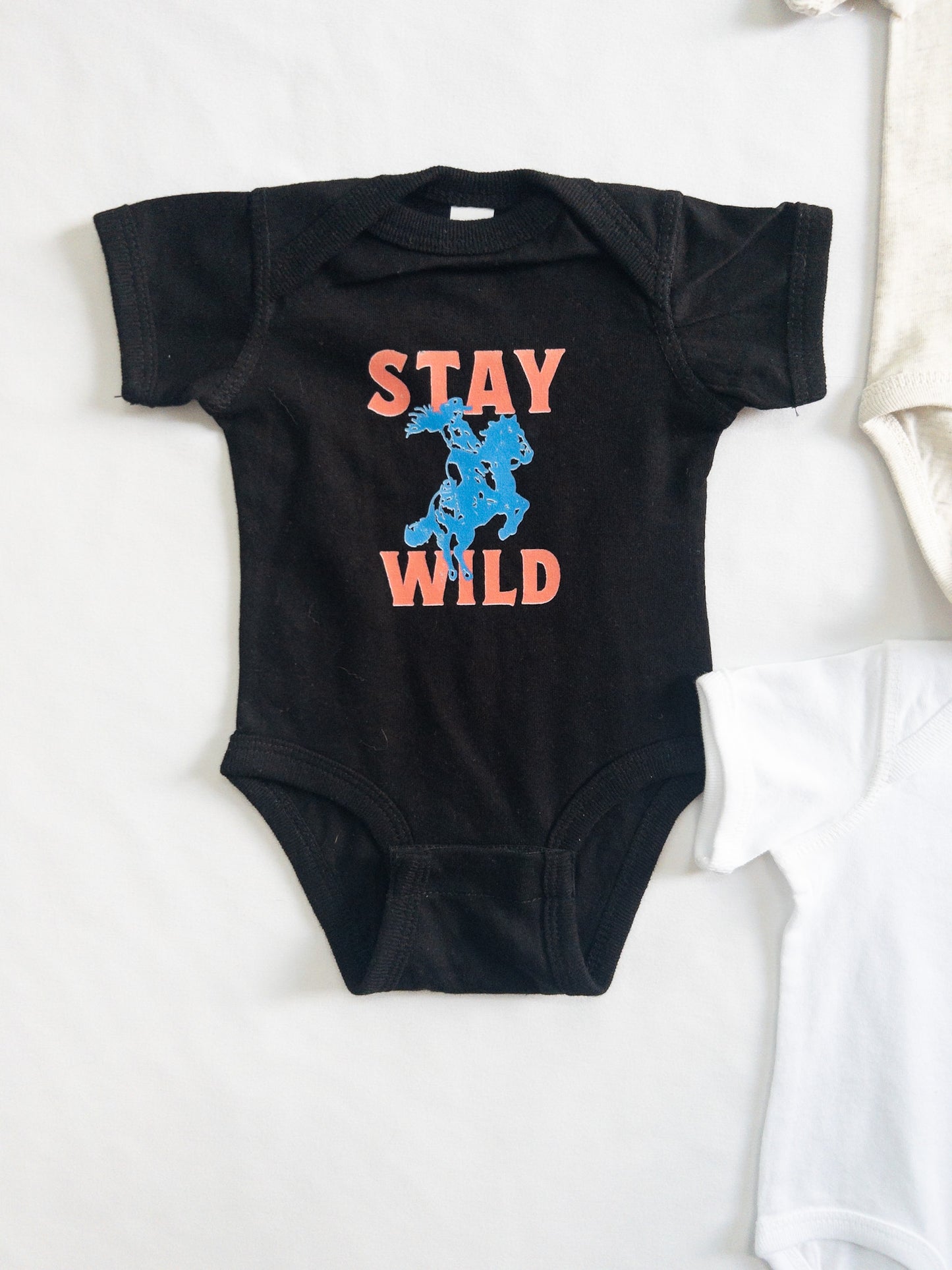 SAMPLE SALE - Stay Wild Cowboy Wild West Theme Baby Bodysuit