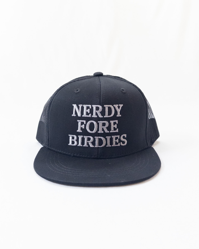 Nerdy Fore Birdies Youth Snapback Flat Bill Trucker Hat