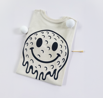 t-shirt with smiley face design on a white background