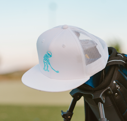 Skulligan Blue Skelly Youth Snapback Flat Bill Trucker Hat