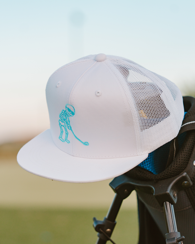 Skulligan Blue Skelly Youth Snapback Flat Bill Trucker Hat