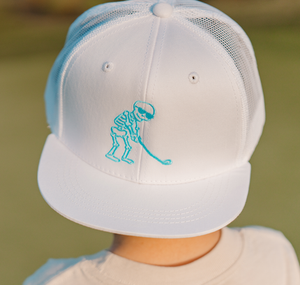 Skulligan Blue Skelly Youth Snapback Flat Bill Trucker Hat