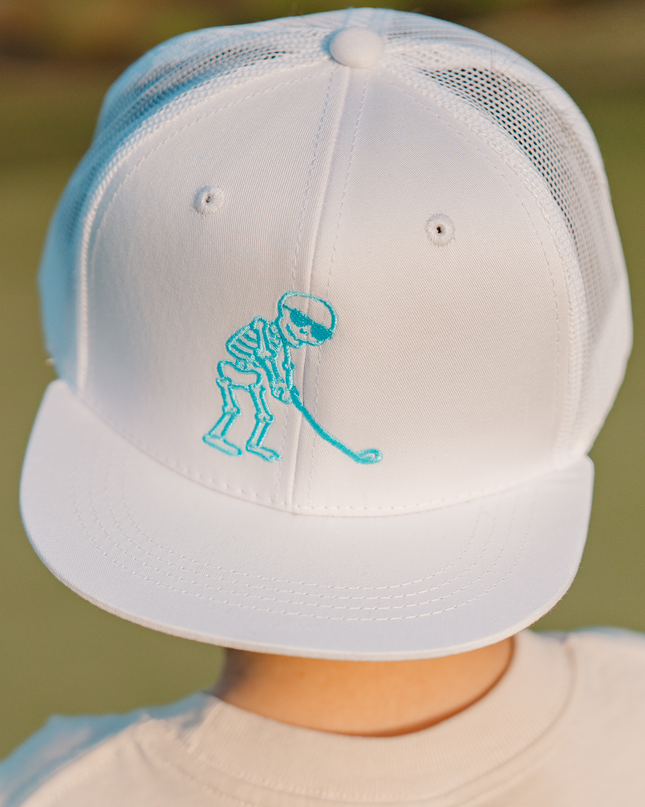 Skulligan Blue Skelly Youth Snapback Flat Bill Trucker Hat