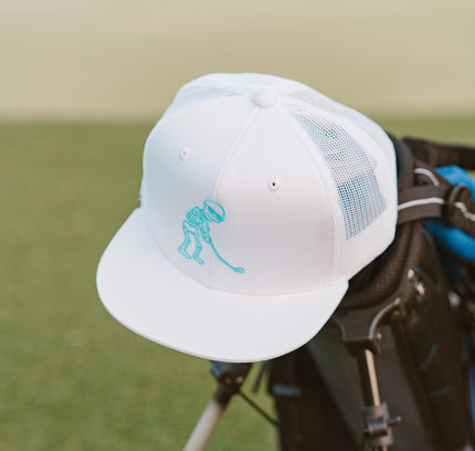Skulligan Blue Skelly Youth Snapback Flat Bill Trucker Hat