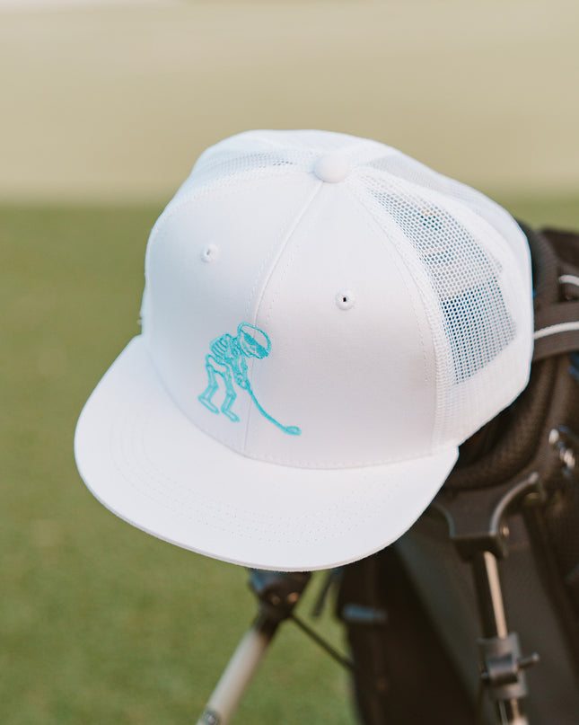 Skulligan Blue Skelly Youth Snapback Flat Bill Trucker Hat