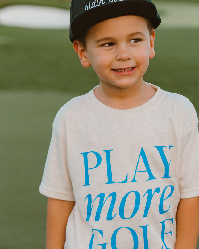 Play More Golf Ultra Soft Youth Golf T-Shirt - Beige