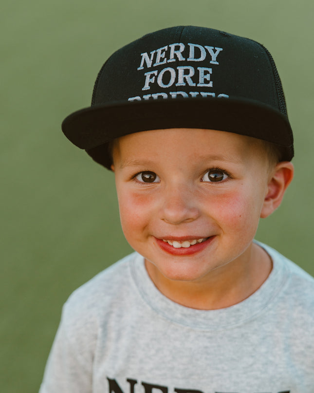 Nerdy Fore Birdies Youth Snapback Flat Bill Trucker Hat
