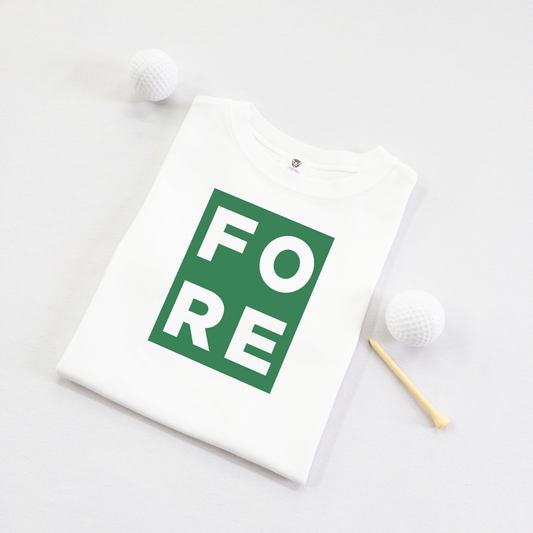 RESTOCKED - Fore Block Block Letter Golf Birthday Toddler Youth T-Shirt