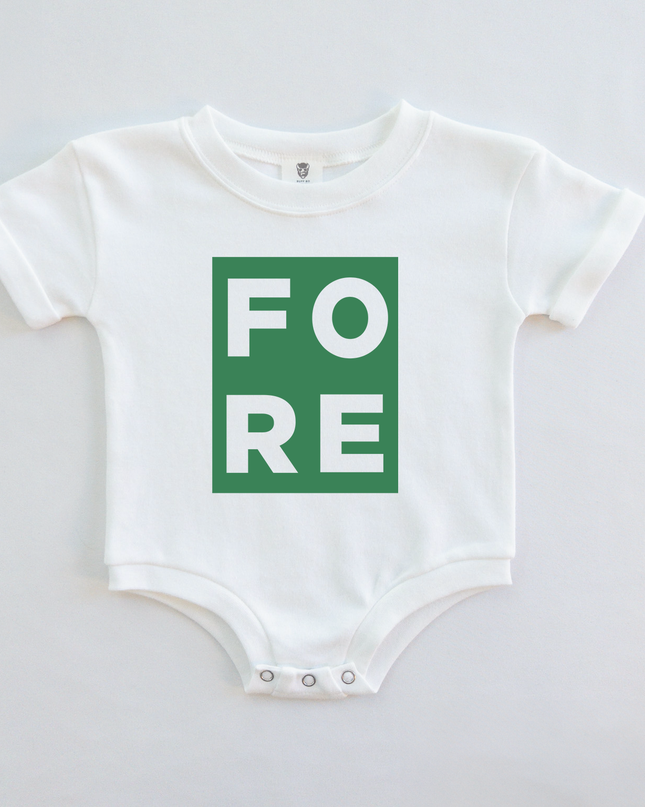 Fore Block Block Letter Golf Infant Bodysuit or Romper