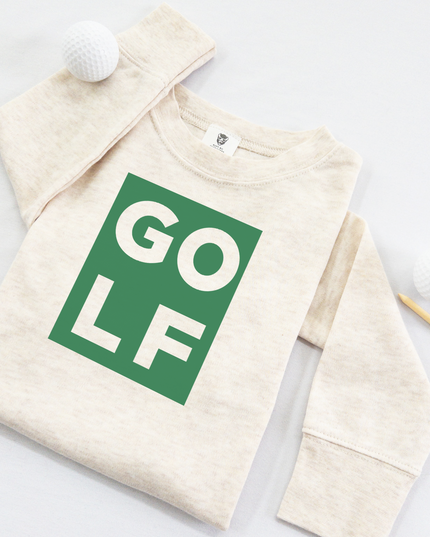 Golf Block Lightweight Toddler Long Sleeve Sweatshirt