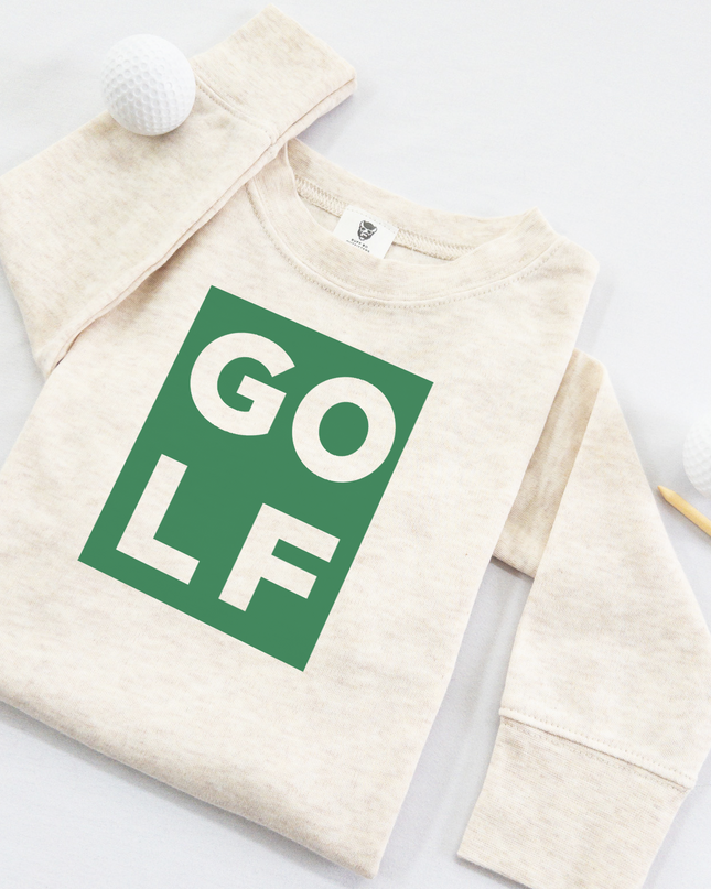 Golf Block Lightweight Toddler Long Sleeve Sweatshirt