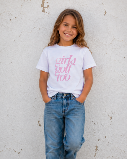 Girls Golf Too Ultra Soft Youth Golf T-Shirt - Pink