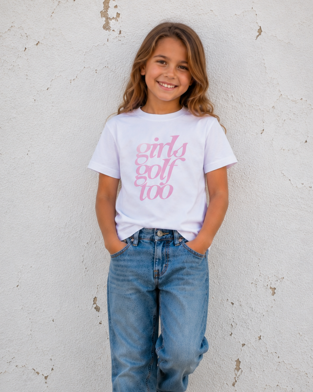 Girls Golf Too Ultra Soft Youth Golf T-Shirt - Pink