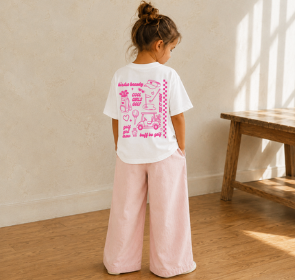 Fun Streetwear Style Ultra Soft Golf Girls Pink T-Shirt