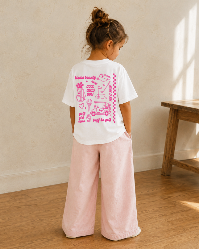 Fun Streetwear Style Ultra Soft Golf Girls Pink T-Shirt