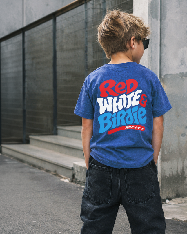 Red White and Birdie Ultra Soft Toddler Youth Golf T-Shirt