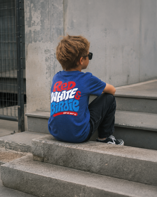 Red White and Birdie Ultra Soft Toddler Youth Golf T-Shirt
