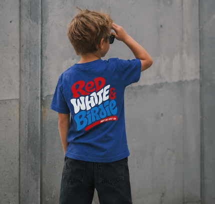Red White and Birdie Ultra Soft Toddler Youth Golf T-Shirt