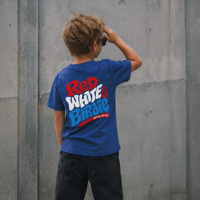 Red White and Birdie Ultra Soft Toddler Youth Golf T-Shirt