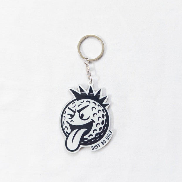 Keychain with a logo on a white background