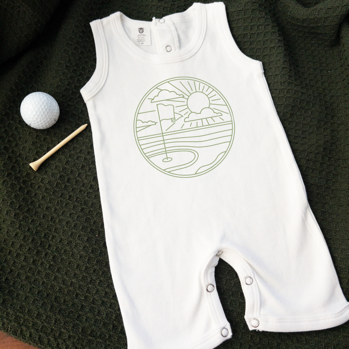 Simple Putt Green Golf Theme Infant Romper