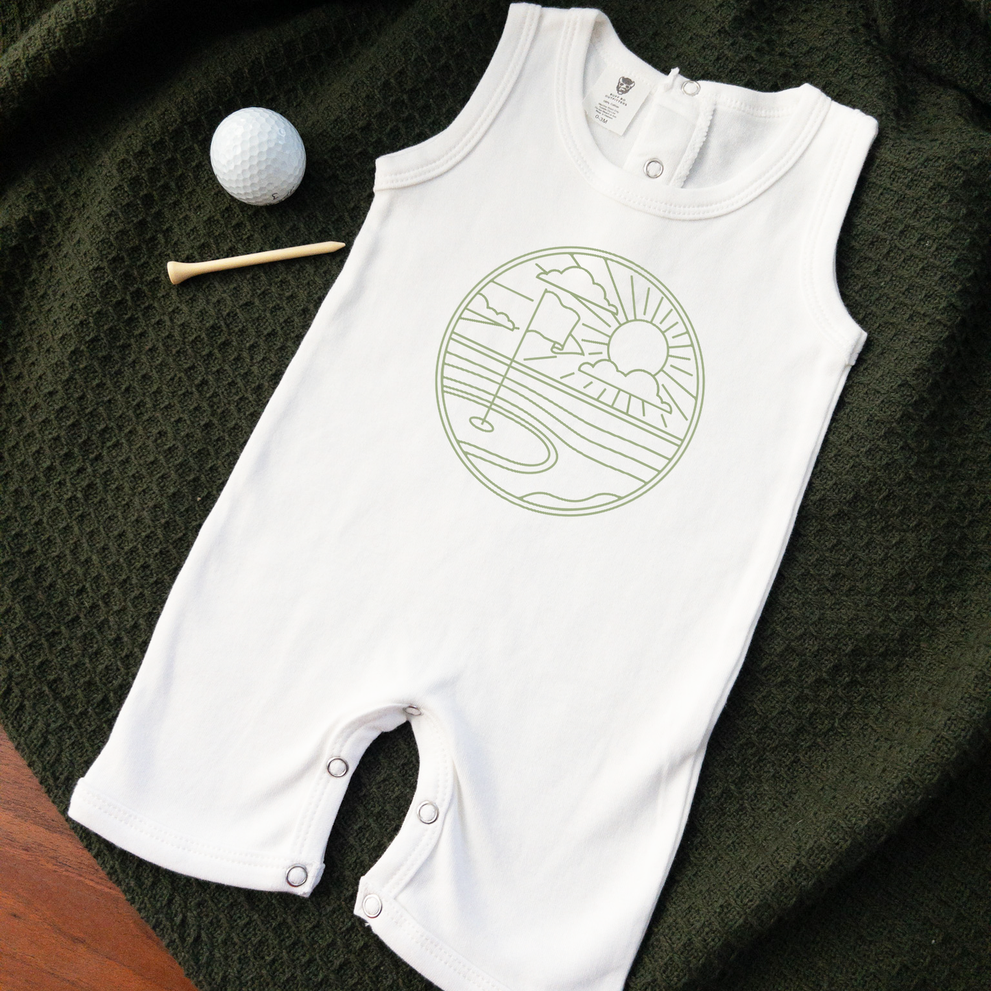 Simple Putt Green Golf Theme Infant Romper