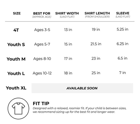 Relaxed Fit Size Chart