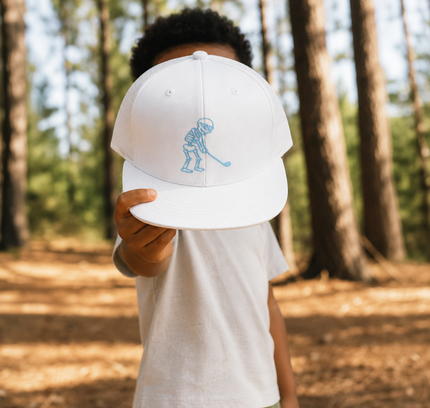 Skulligan Blue Skelly Youth Snapback Flat Bill Trucker Hat